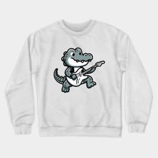 Alligator playing guitar rock Crewneck Sweatshirt